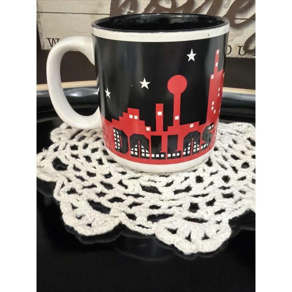 Vintage Rare Coffee Mug Cup Dallas Tx Scenic City Night 1989 The Paradies NWT